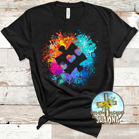 Autism Puzzle Splatter T-Shirt