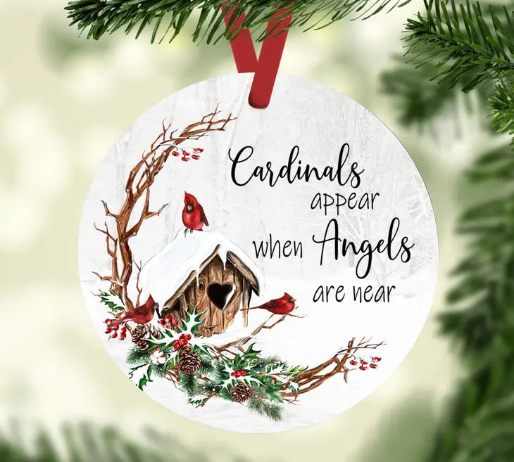 SHY Designs, LLC - Cardinals Appear When Angels Are Near Christmas Ornament